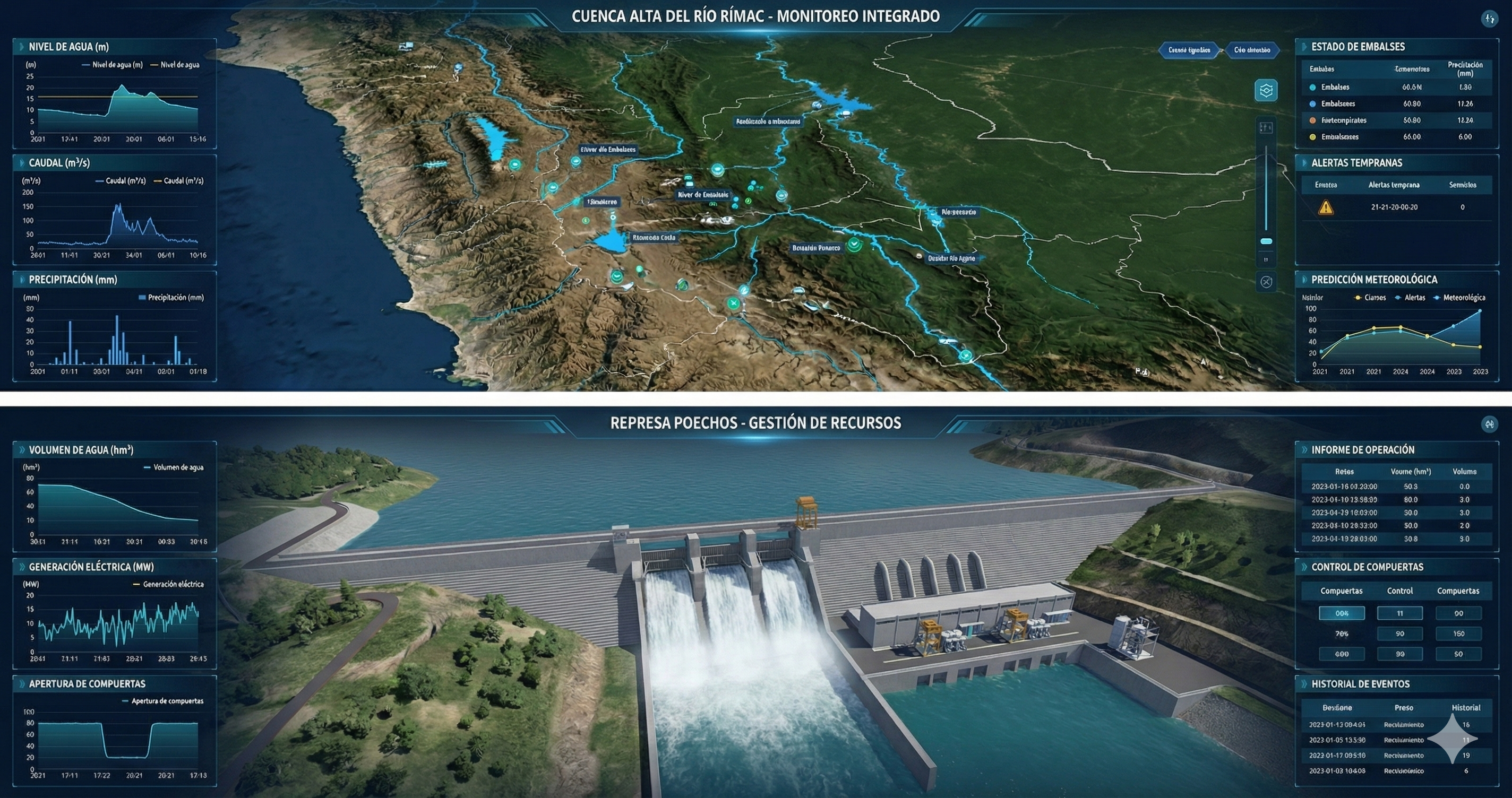 Visualización conceptual de un Gemelo Digital de Cuenca.